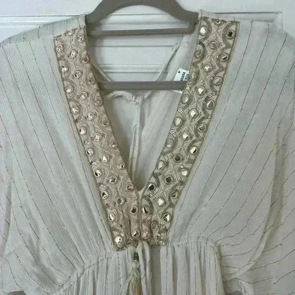 Boho Chic V-Neck Maxi Dress Vacation Boho Beachy - Picture 9 of 12